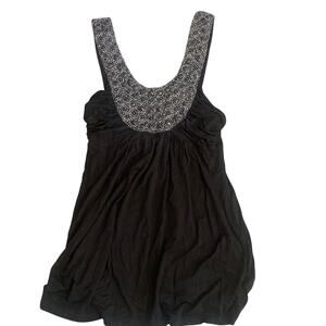 Black beaded tank top , size medium Express